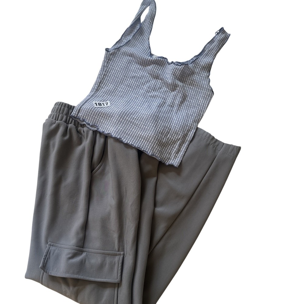 Set Of 2 Top Caution To The Wind Blue And Gray Pants New Mix Women  Junior Small